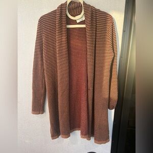 Love for Humanity Black Label Checkered Red, Brown, Black and Tan Cardigan